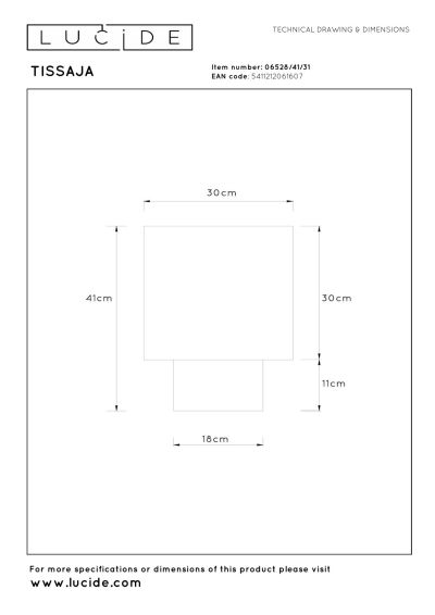 Lucide TISSAJA - Table lamp - Ø 30 cm - 1xE27 - White
